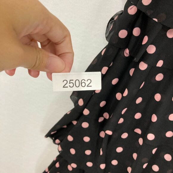 INC International Concepts XL Black Pink Polka Dot Tiered Midi Dress Evening - Picture 11 of 11